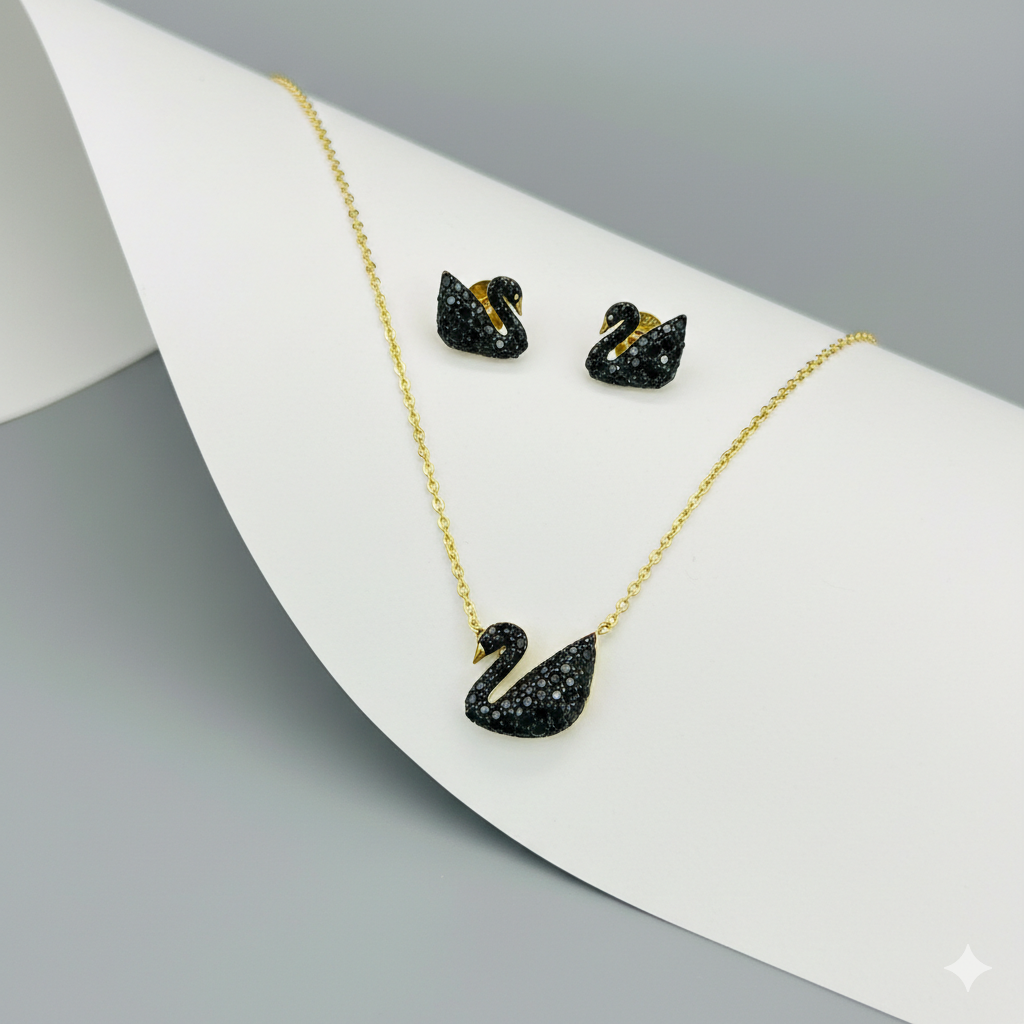 The Midnight Swan Duo Jewellery Set