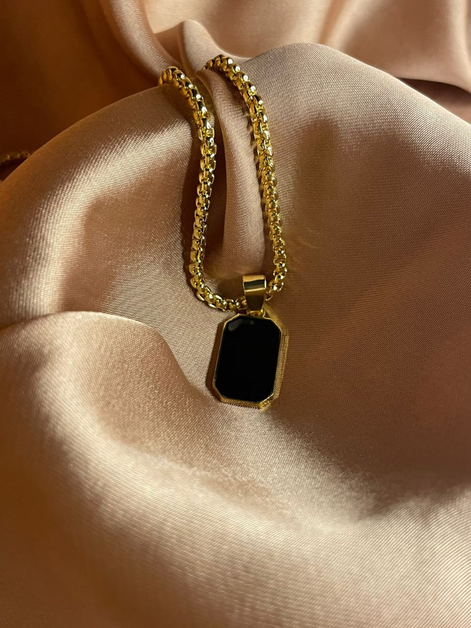 Golden Elegance Black Stone Locket