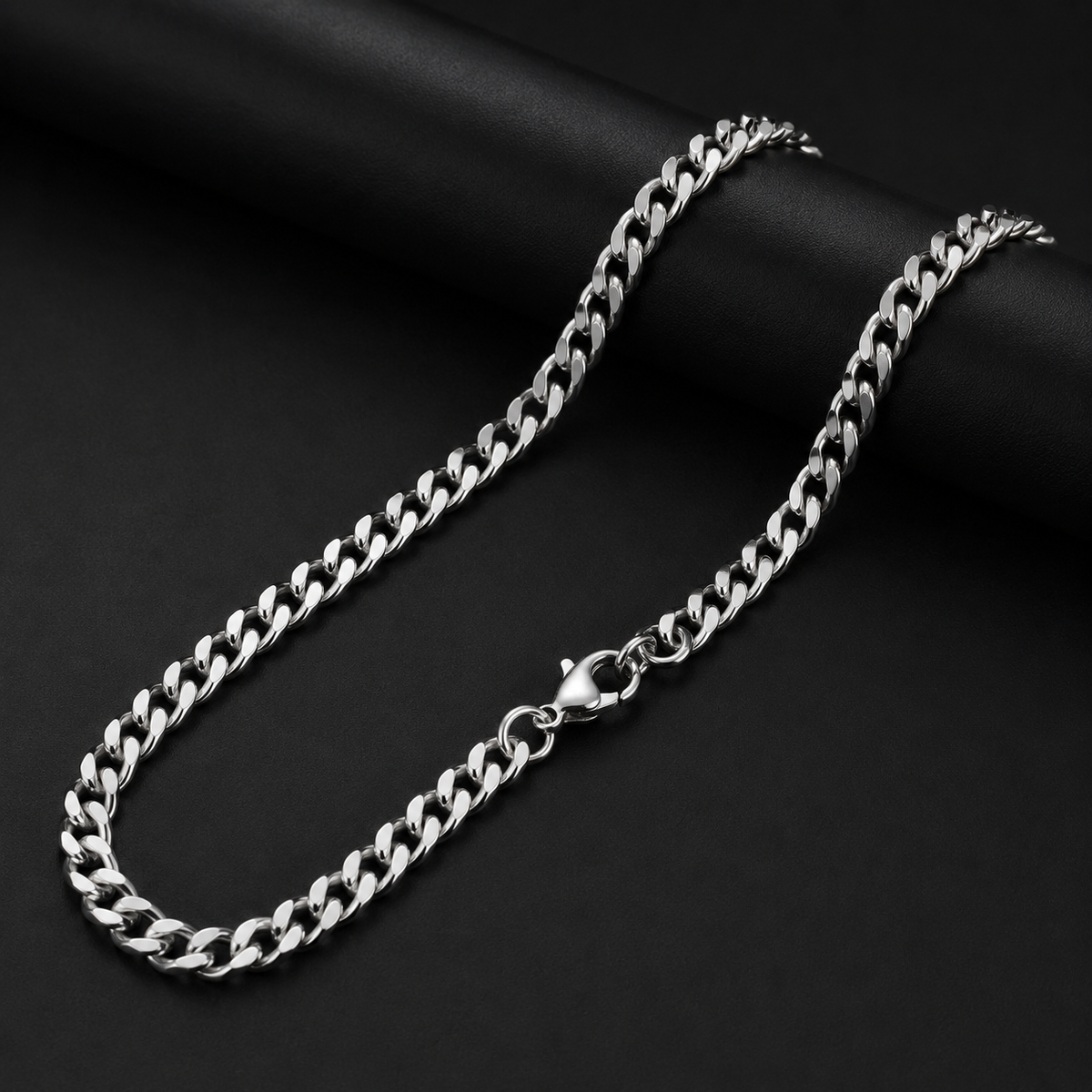 Argent Curb Chain Necklace