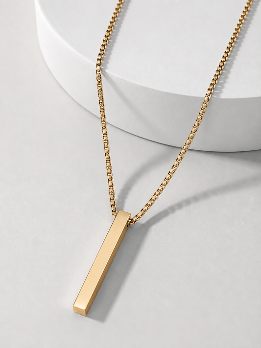 Bar Pendant Necklace for Men – Premium Stainless Steel