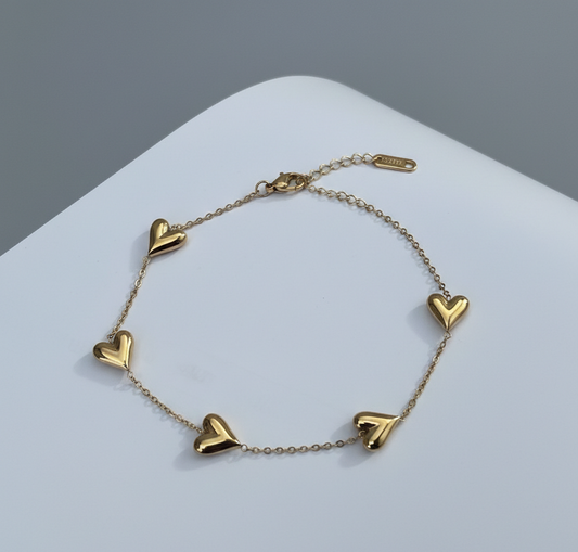 Floating Heart Charm Bracelet
