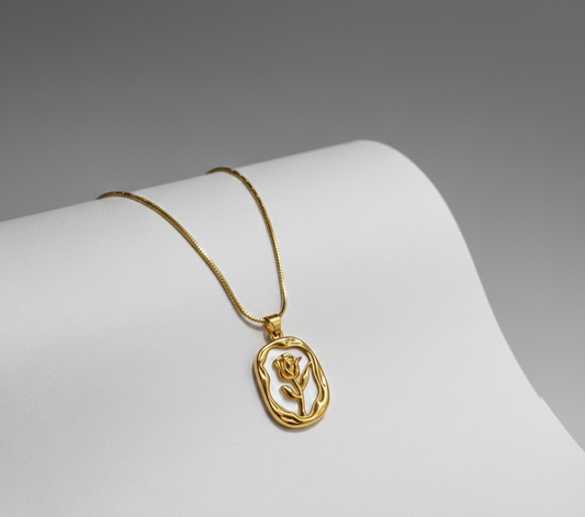 Zinmeer Molten Frame Pearl Rose Pendant
