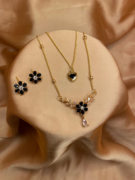 Black Blossom Jewelry Set