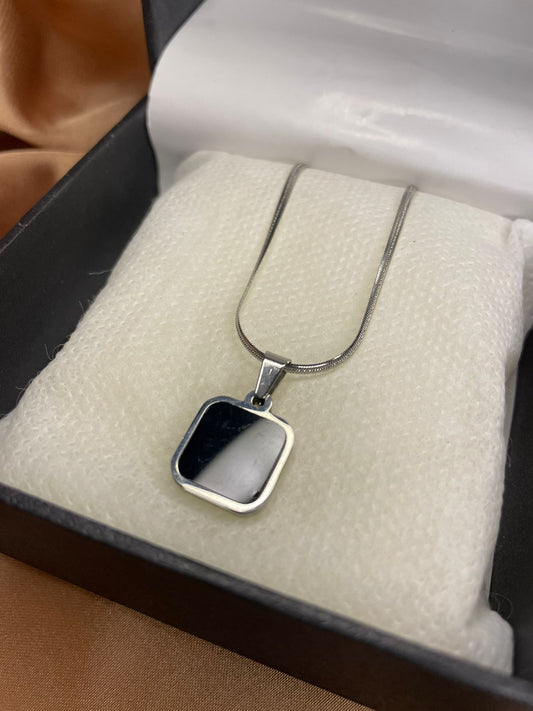 Black Stone Square Pendant