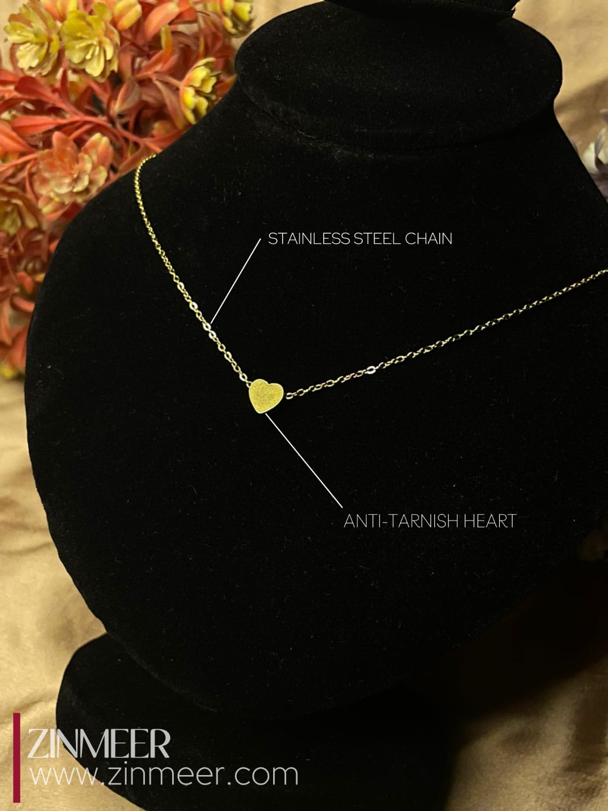 Minimalist Gold Heart Necklace – Stainless Steel Chain