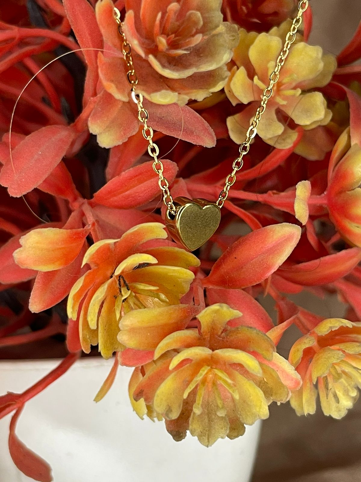 Minimalist Gold Heart Necklace – Stainless Steel Chain