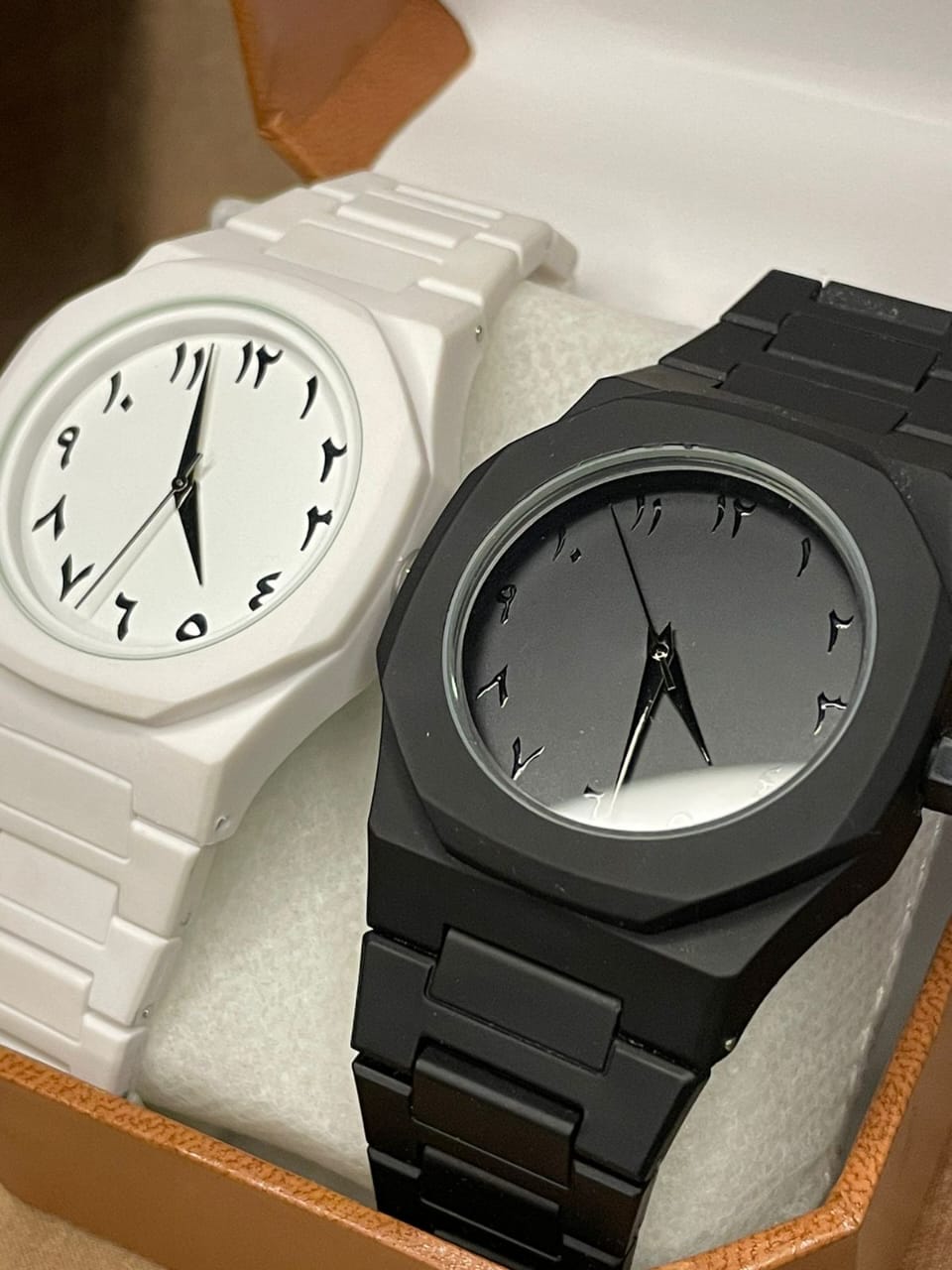 Aura Watch Combo – Dual Arabic Numeral Edition (Black & White)
