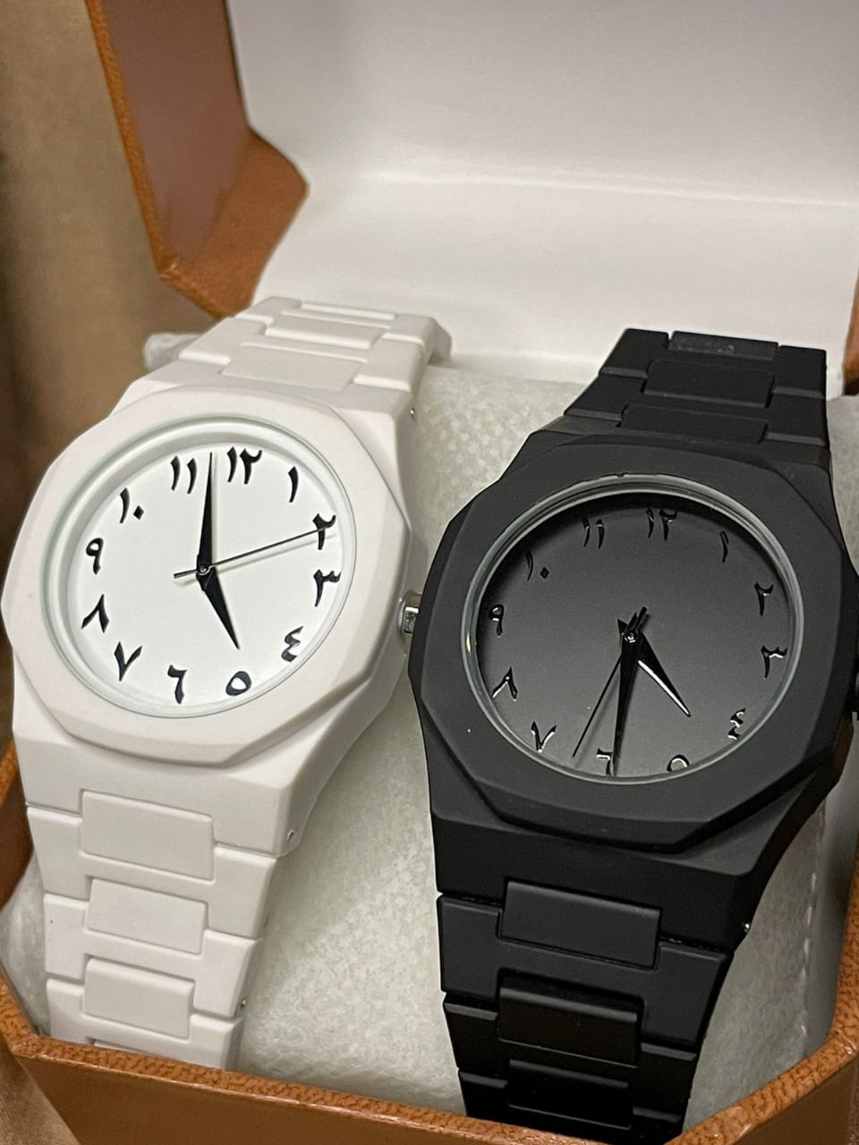 Aura Watch Combo – Dual Arabic Numeral Edition (Black & White)