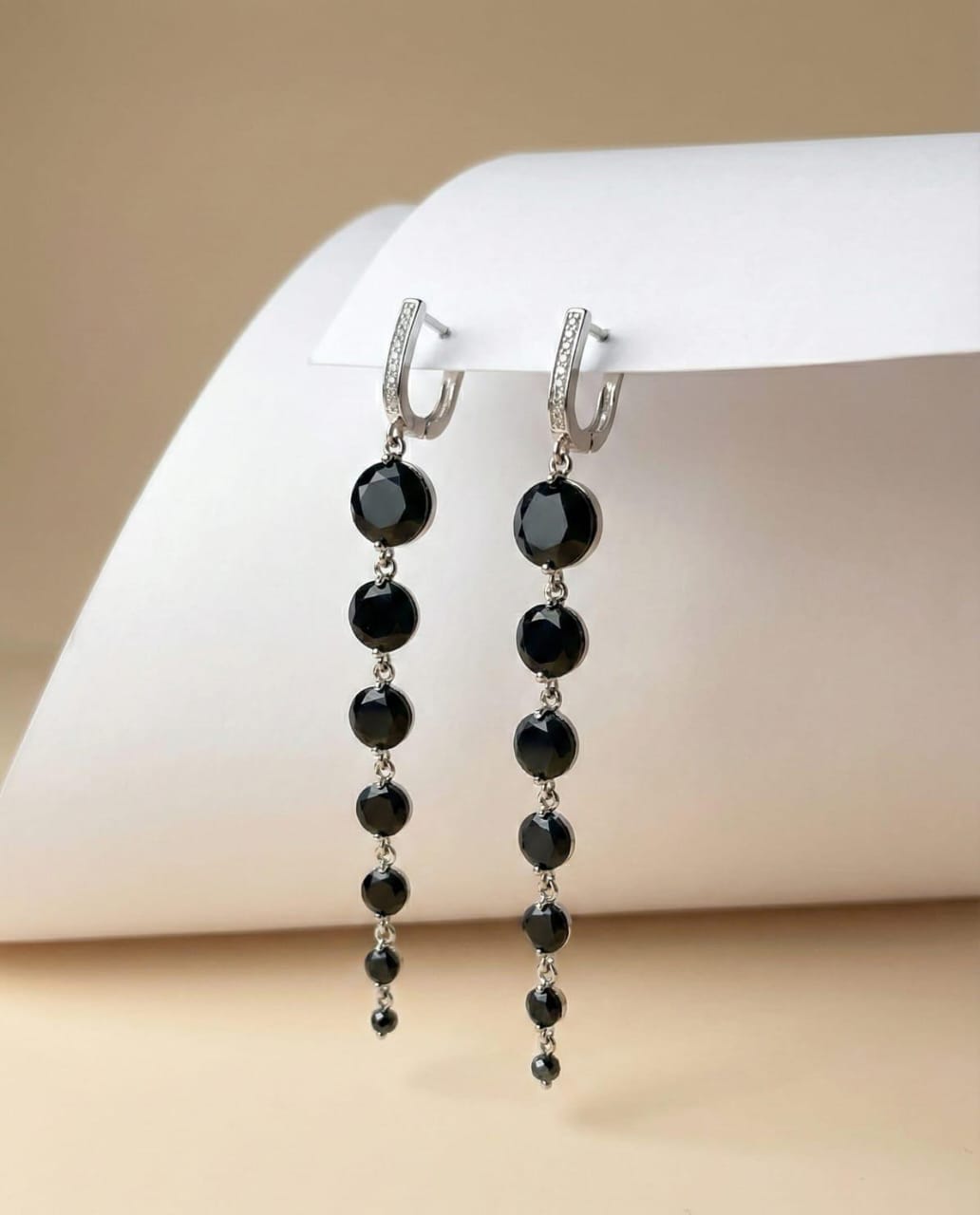 Black Jet Cascade Drop Earrings