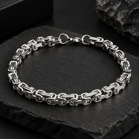 Silver Byzantine Chain Bracelet