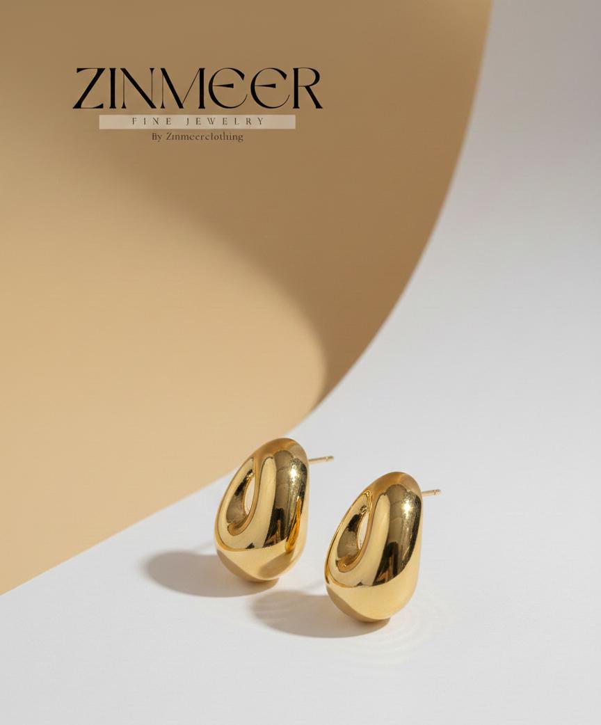 Zenith Gold Pod Stud Earrings