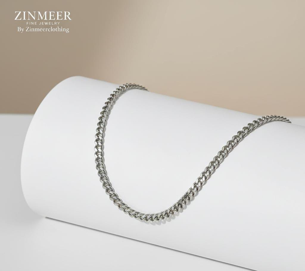 Argent Curb Chain Necklace