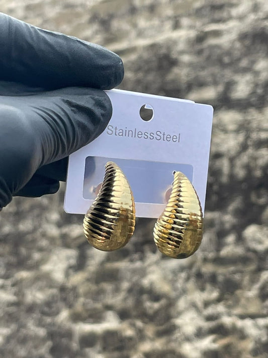 Golden Ripple Drop Earrings