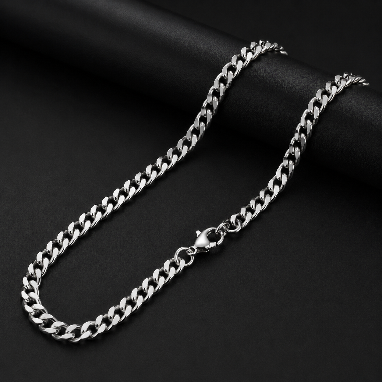 Argent Curb Chain Necklace