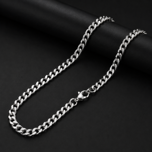 Argent Curb Chain Necklace